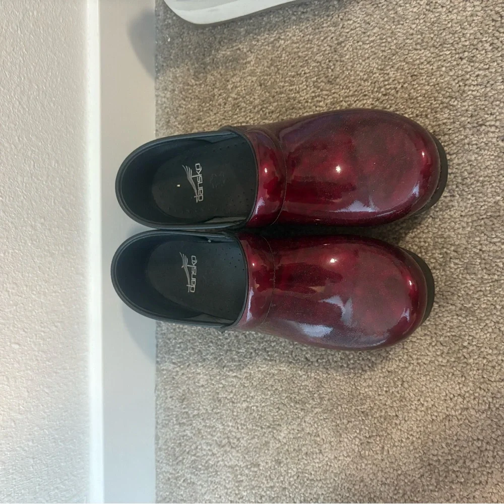 Dansko Burgundy Clogs - Picture 1 of 5